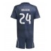Real Madrid Dean Huijsen #24 Bortedraktsett Barn 2025-26 Korte ermer (+ Korte bukser)